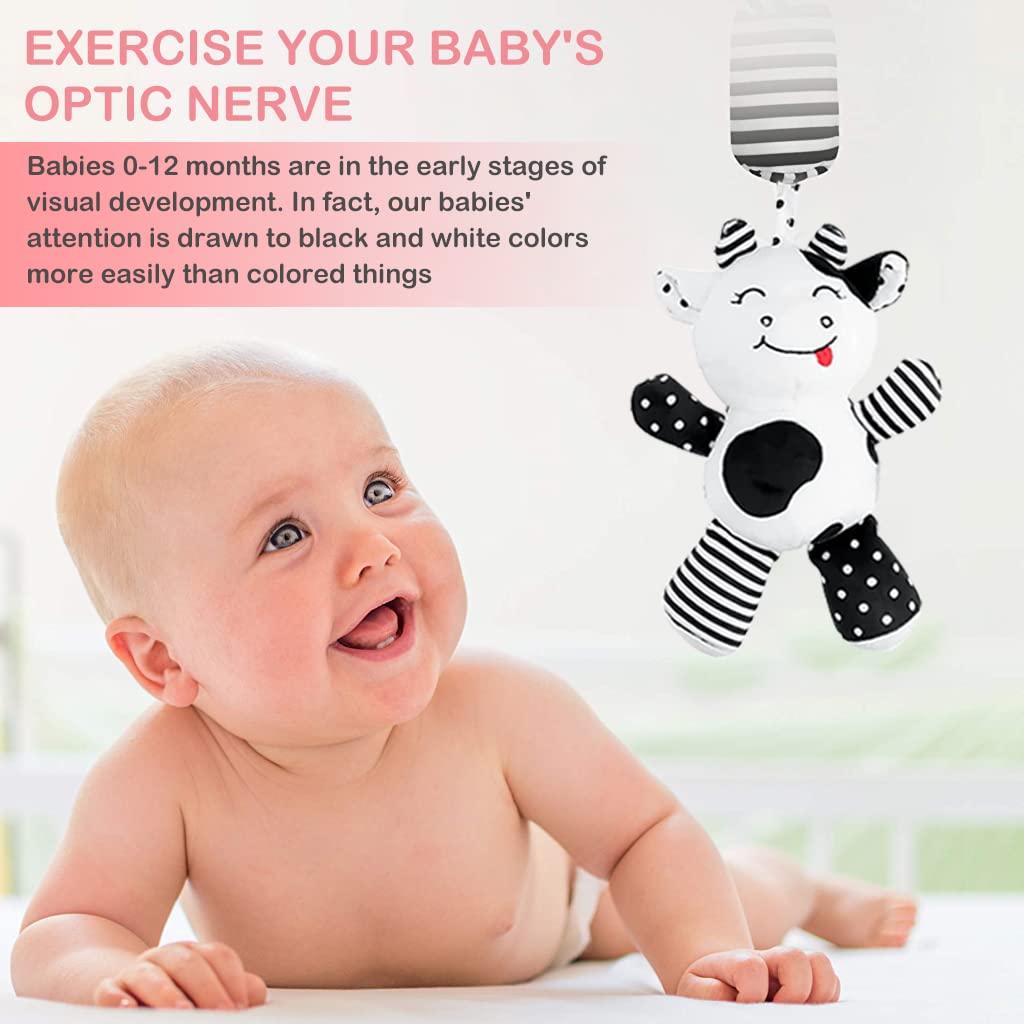 PATPAT Baby Toy Rattle Toy Cartoon Stuffed Plush Toy Hanging Rattle Toys, Baby Bed Crib Car Seat Travel Stroller Soft Plush Toys with Sound, Best Birthday Gift for Newborn 0-18 Month PATPAT Baby Toy Rattle Toy Cartoon Stuffed Plush Toy Hanging Rattle Toys, Baby Bed Crib Car Seat Travel Stroller Soft Plush Toys with Sound, Best Birthday Gift for Newborn 0-18 Month